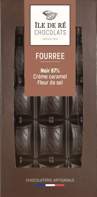 Tablette de Chocolat Noir Fourrée Crème de Caramel Fleur de Sel
