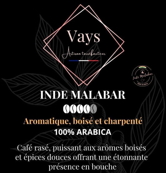 Café Inde Malabar AA Moussonné, café en grains ou moulu