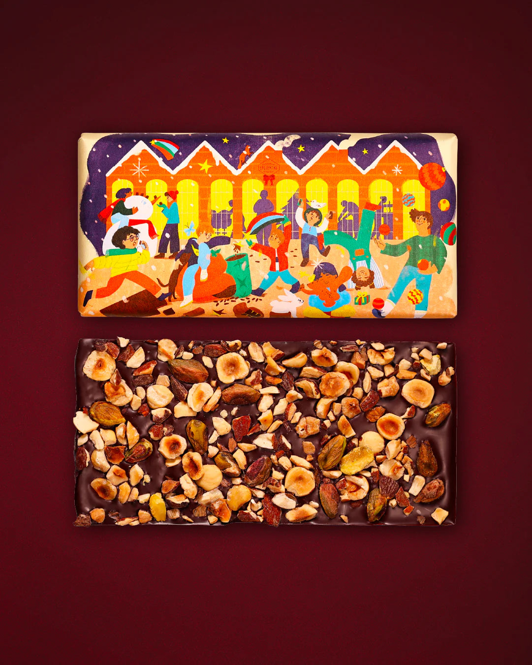 La Tablette Mendiant de Noël encuentro Pistaches, Noisettes & Amandes !