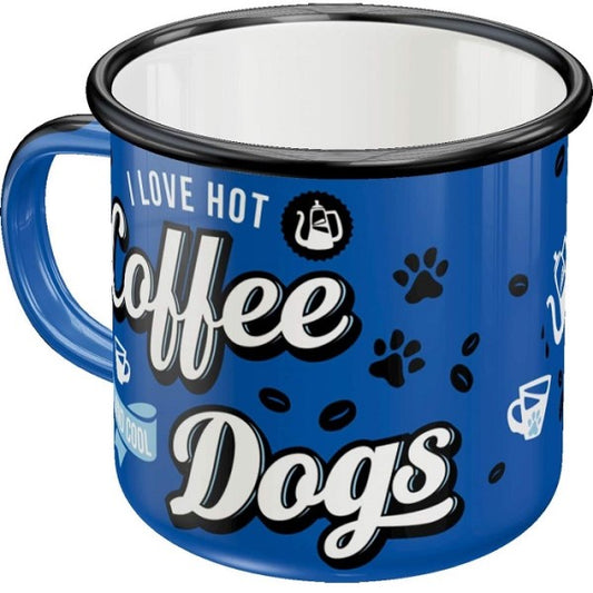 Mug émail J'aime le café chaud et les chiens Cool Vays Artisan Torréfacteur