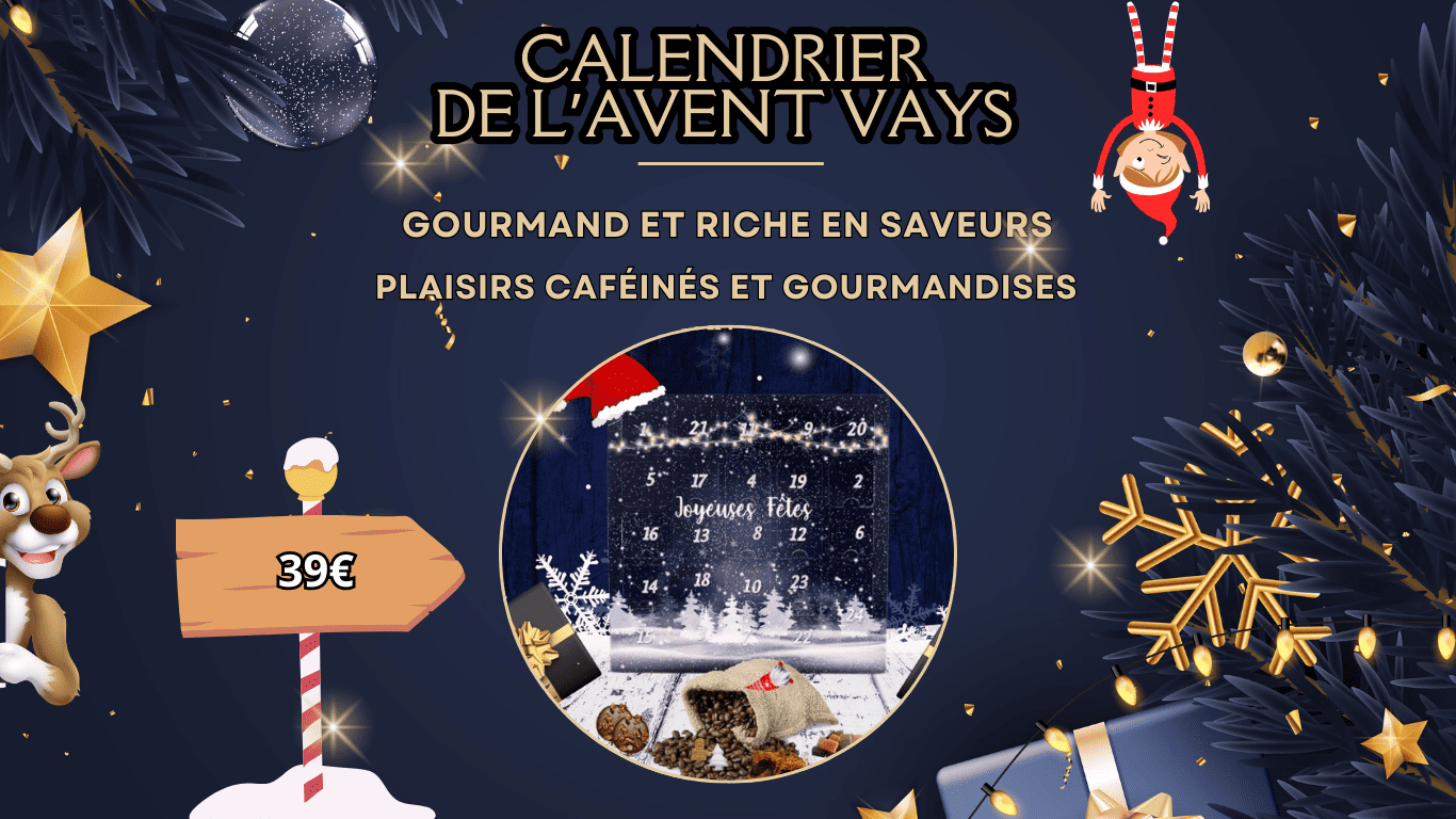 calendrier de l,avent gourmand riche en saveurs cafés, thés, chocolat bean to bar, épices de noël