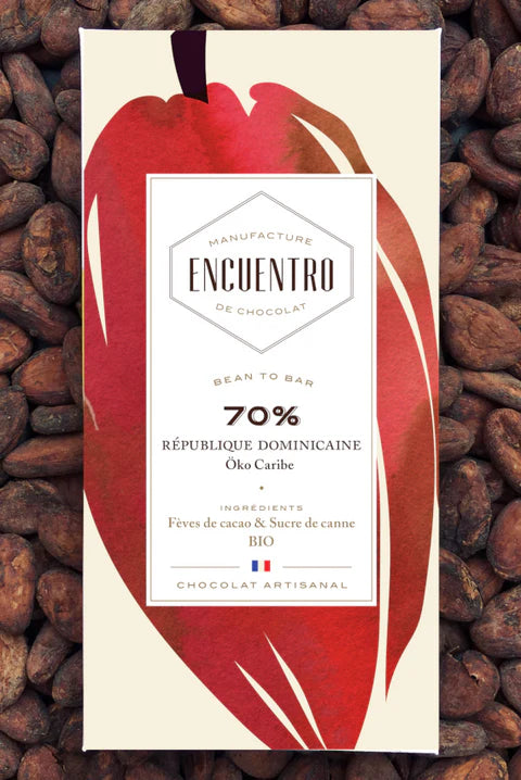Tablette chocolat noir 70% République Dominicaine Bio Encuentro, chocolat bean to bar