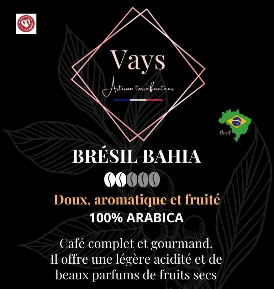 Café Brésil Bahia, café en grains ou en moulu, café label made in marne