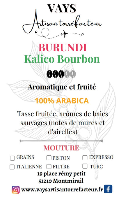 café burundi kalico, café grains ou moulu, café d'exception
label made in marne