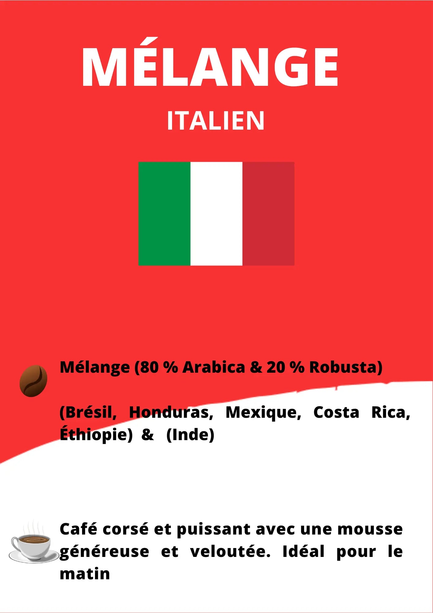 café spécialité mélange italien