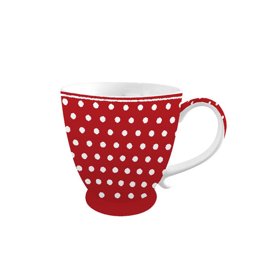 Mug porcelaine Pois rouge 430 ml 