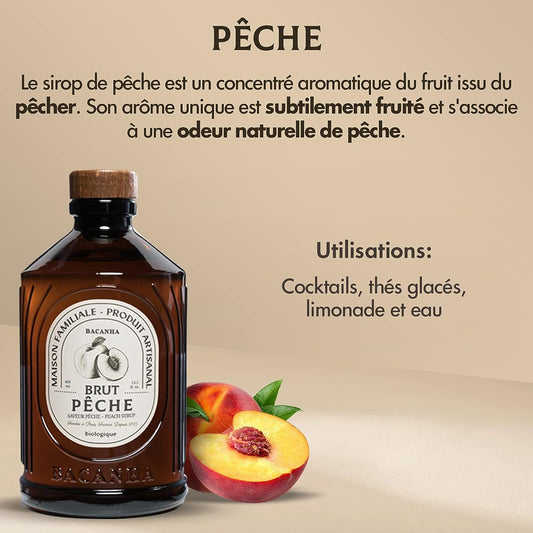 Sirop bacanha Pêche Brut - Biologique - 400ml Vays Artisan Torréfacteur