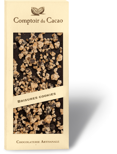 Tablette chocolat au Lait - Cookies - comptoir du cacao Ma boutique